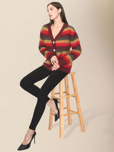 cardigan en tricot rayé décontracté pour femmeRP0023556
